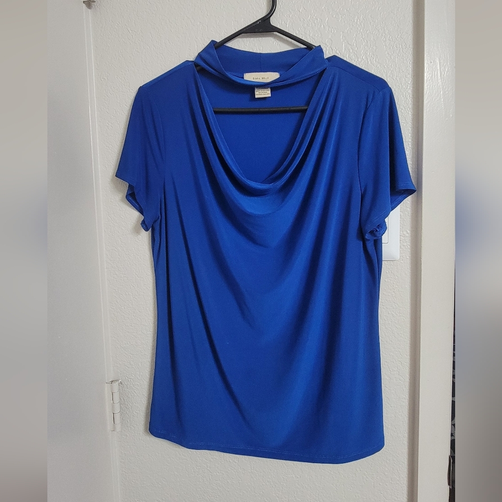 Elegant Cowl Neck Blouse in Blue